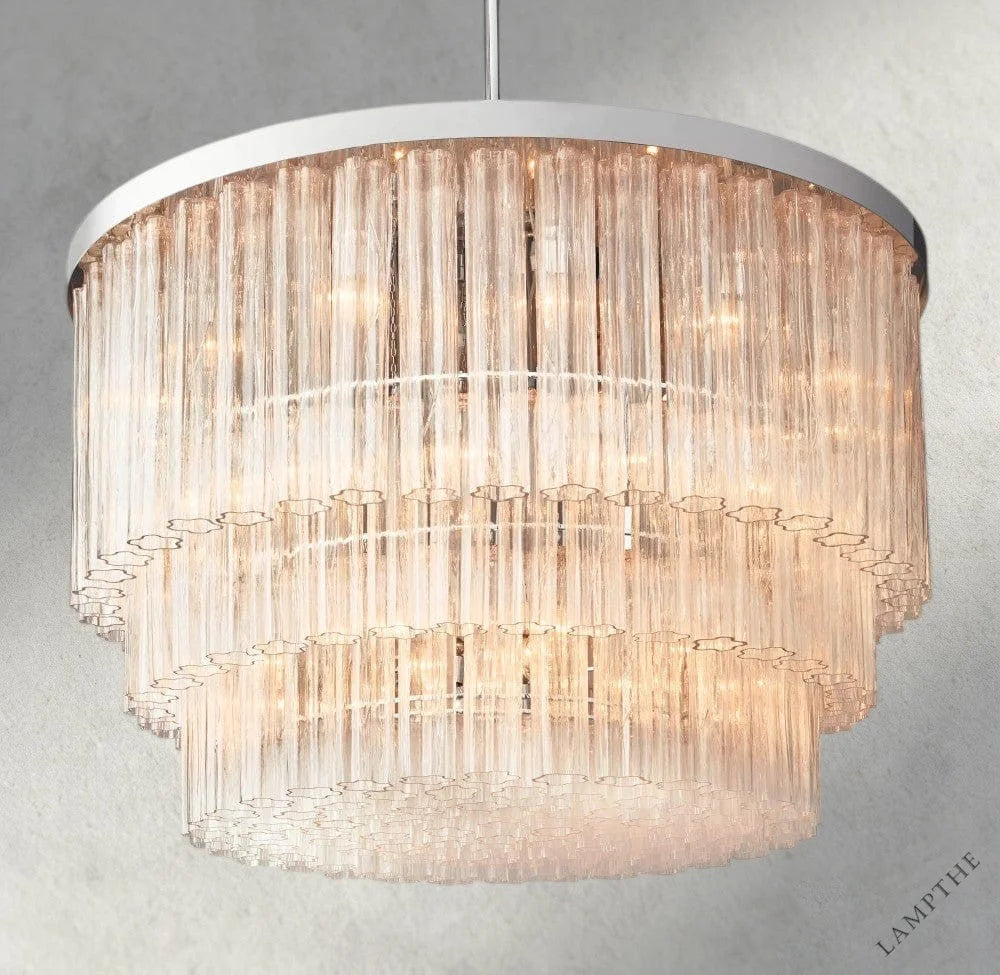 48" / Nickle Cielo Three-Tier Round Chandelier 36", 48"