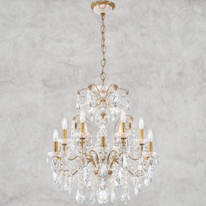 Heirloom Gold / Clear Heritage Crystal Coinora Century Chandelier 30"