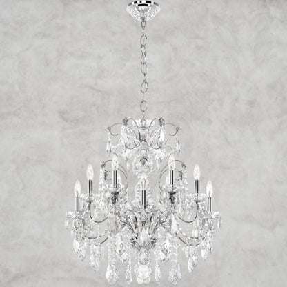 Silver / Clear Heritage Crystal Coinora Century Chandelier 30"