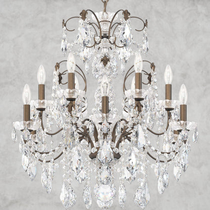 Etruscan Gold / Clear Heritage Crystal Coinora Century Chandelier 30"