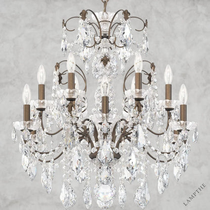 Etruscan Gold / Clear Heritage Crystal Coinora Century Chandelier 30"