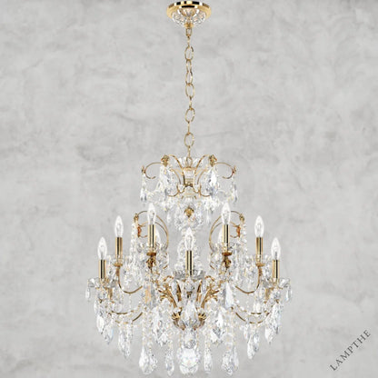 Gold / Clear Heritage Crystal Coinora Century Chandelier 30"