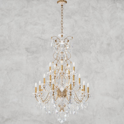 Gold / Clear Heritage Crystal Coinora Century Chandelier 37"