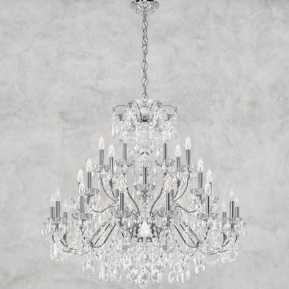 Silver / Clear Heritage Crystal Coinora Century Chandelier 42"