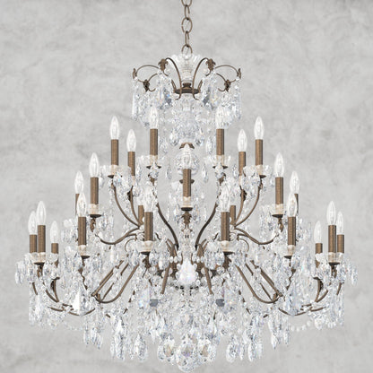 Etruscan Gold / Clear Heritage Crystal Coinora Century Chandelier 42"