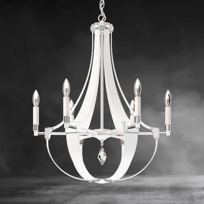 White Crystal Empire Chandelier 24"