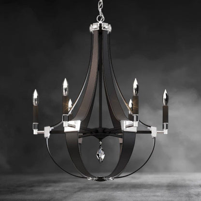 Black Crystal Empire Chandelier 24"