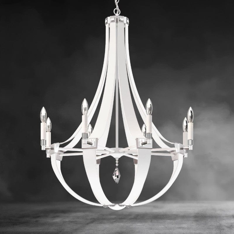 White Crystal Empire Chandelier 30"