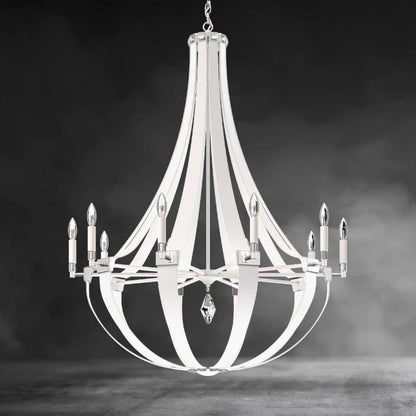 White Crystal Empire Chandelier 36"
