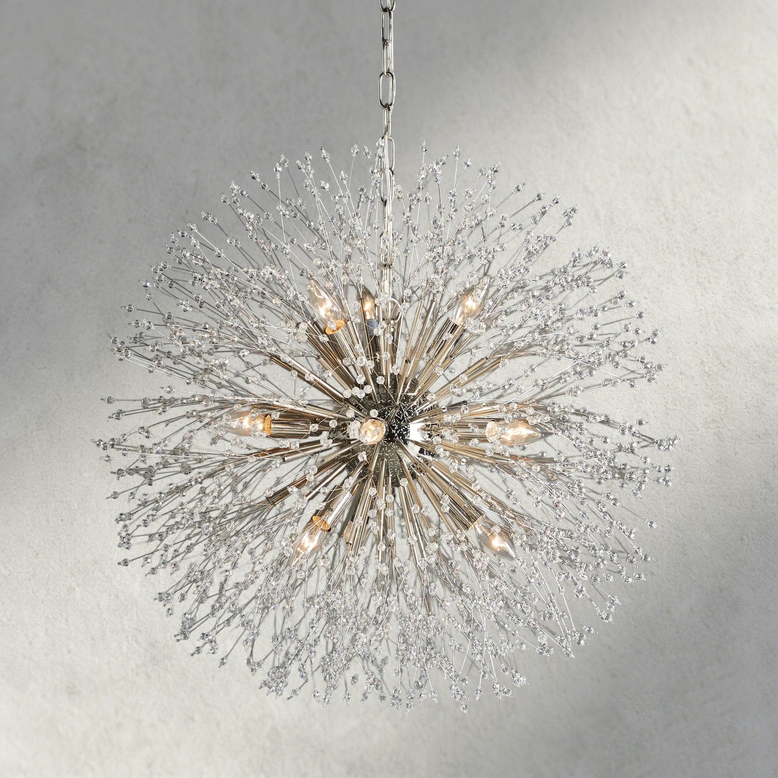 30" / Silver Dandelion Round Chandelier 22", 30", 43"