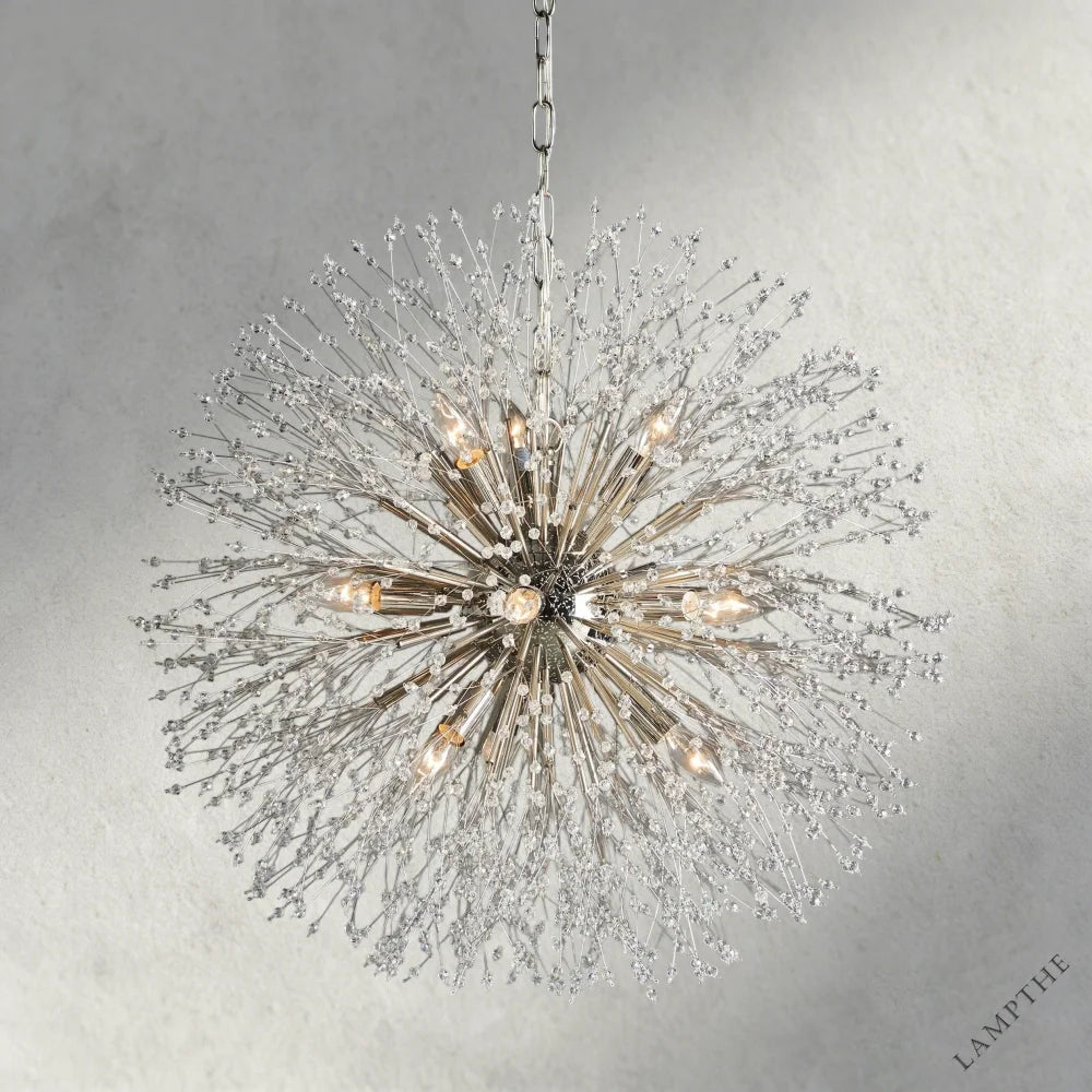 30" / Silver Dandelion Round Chandelier 22", 30", 43"