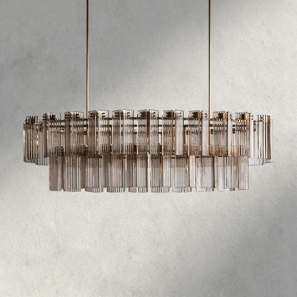 72" / Brass / Smoke Delsie Oval Chandelier 51", 63", 72"