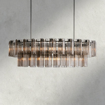 72" / Bronze / Smoke Delsie Oval Chandelier 51", 63", 72"