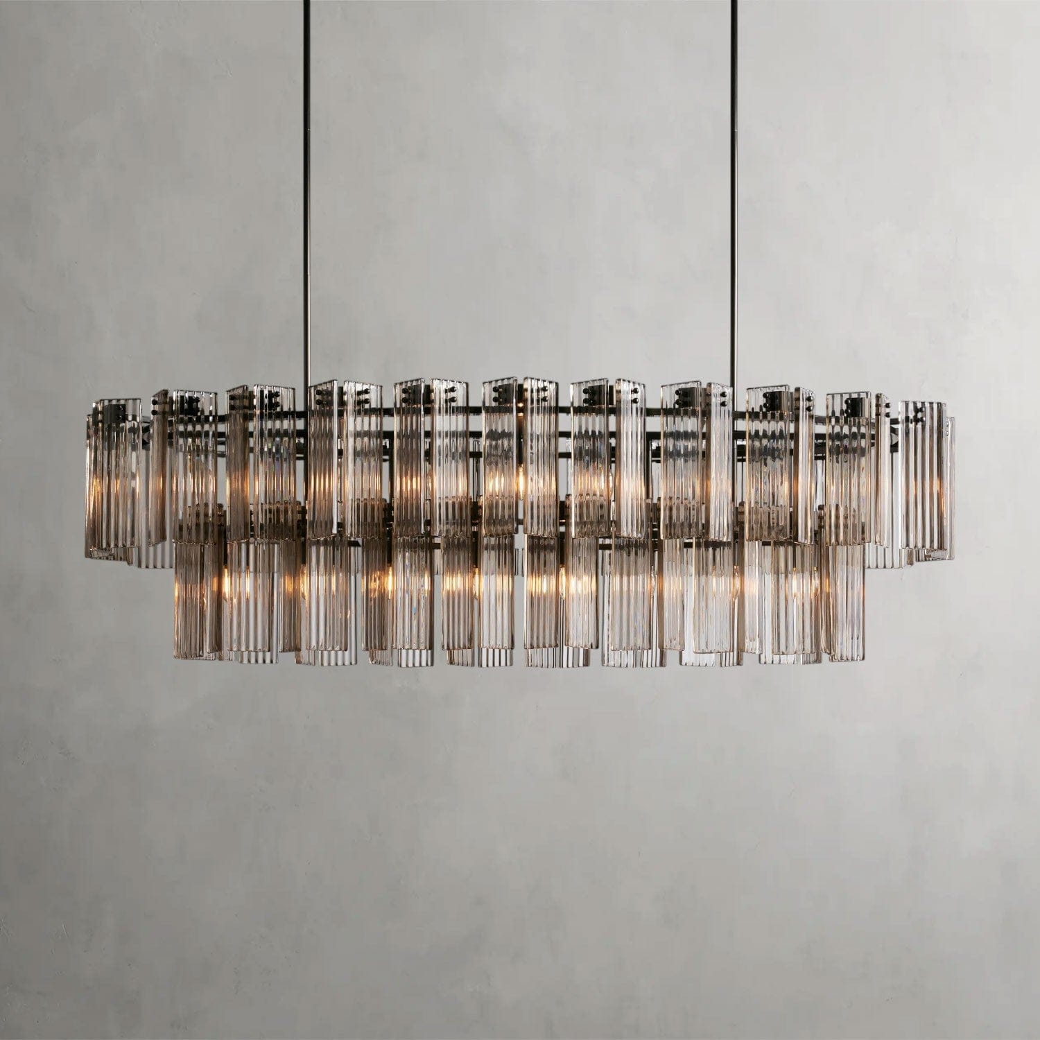 72" / Bronze / Smoke Delsie Oval Chandelier 51", 63", 72"