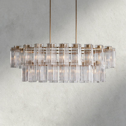 63" / Brass / Clear Delsie Oval Chandelier 51", 63", 72"