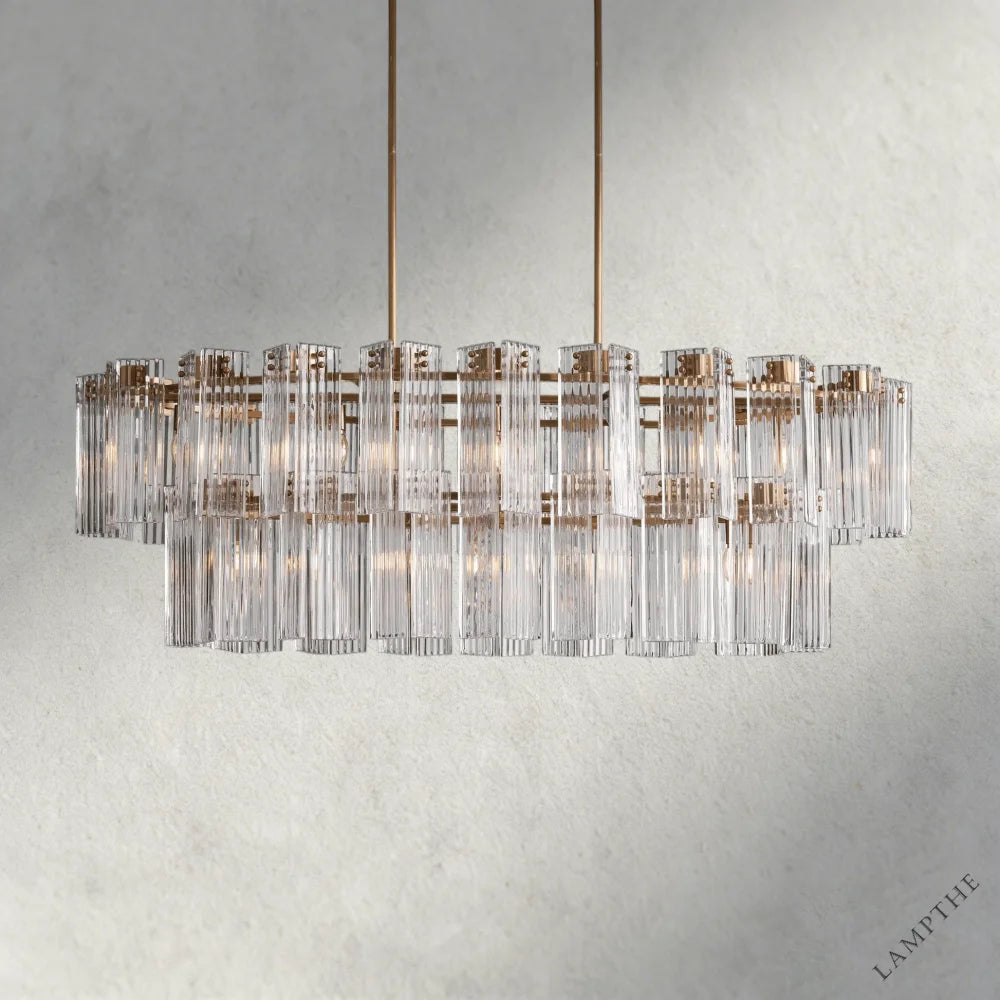 72" / Brass / Clear Delsie Oval Chandelier 51", 63", 72"