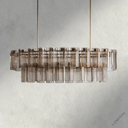 72" / Brass / Smoke Delsie Oval Chandelier 51", 63", 72"
