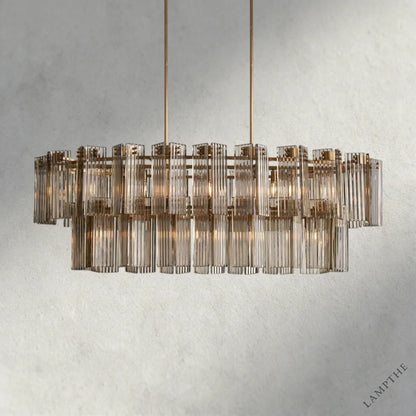 63" / Brass / Smoke Delsie Oval Chandelier 51", 63", 72"