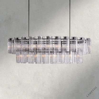 72" / Bronze / Clear Delsie Oval Chandelier 51", 63", 72"