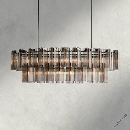 72" / Bronze / Smoke Delsie Oval Chandelier 51", 63", 72"