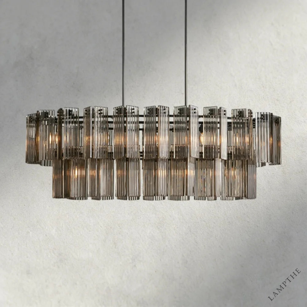 63" / Bronze / Smoke Delsie Oval Chandelier 51", 63", 72"
