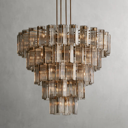 60" / Brass / Smoke Delsie Round Chandelier 38", 48", 60"