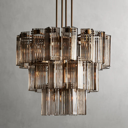 38" / Brass / Smoke Delsie Round Chandelier 38", 48", 60"