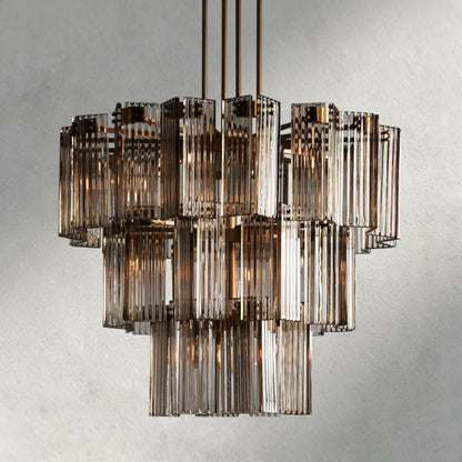 38" / Brass / Smoke Delsie Round Chandelier 38", 48", 60"