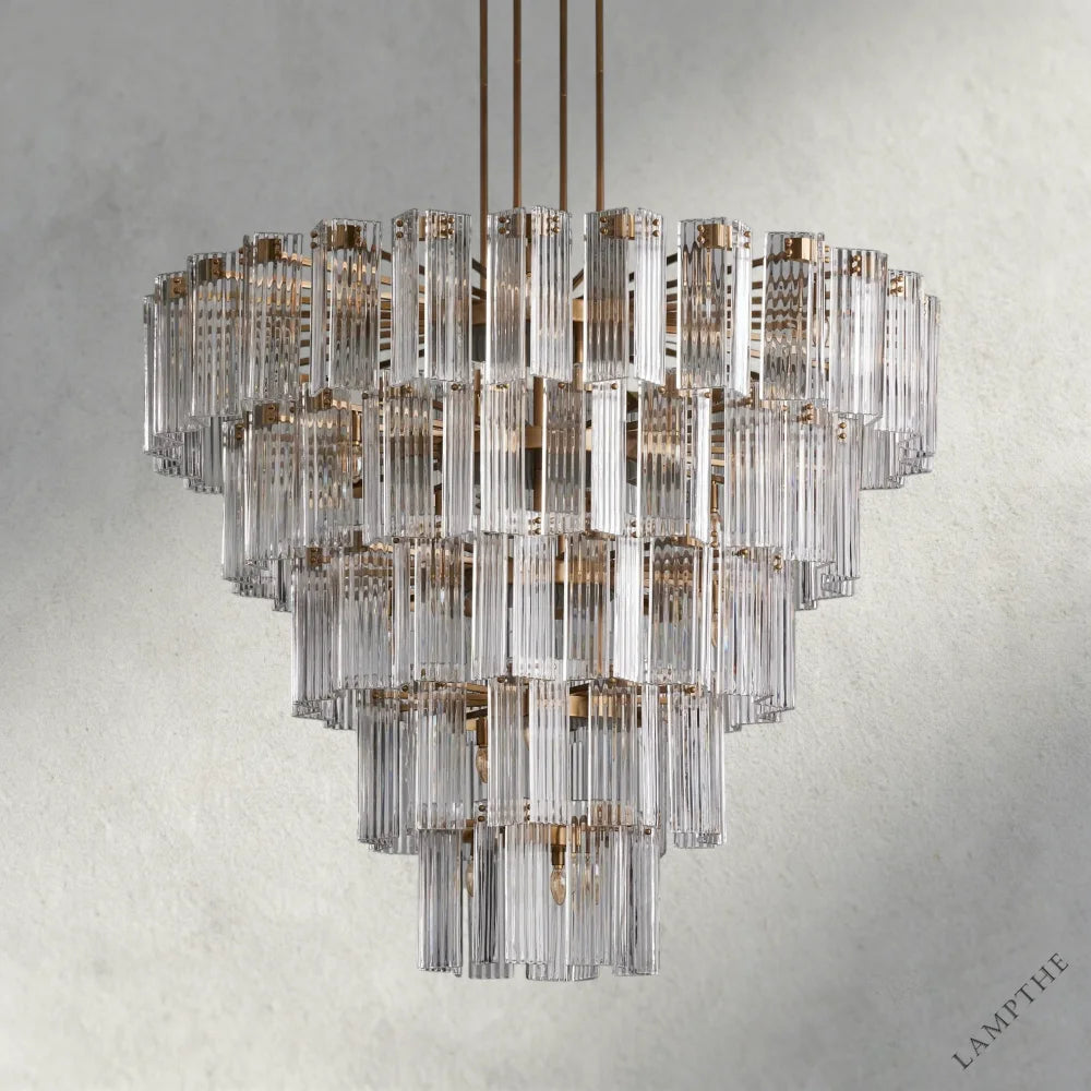 60" / Brass / Clear Delsie Round Chandelier 38", 48", 60"