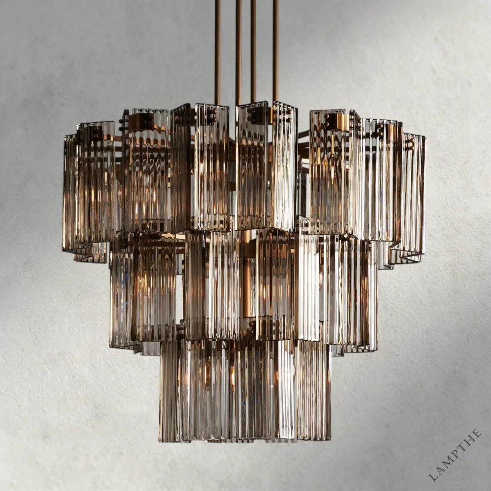 38" / Brass / Smoke Delsie Round Chandelier 38", 48", 60"