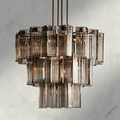38" / Brass / Smoke Delsie Round Chandelier 38", 48", 60"
