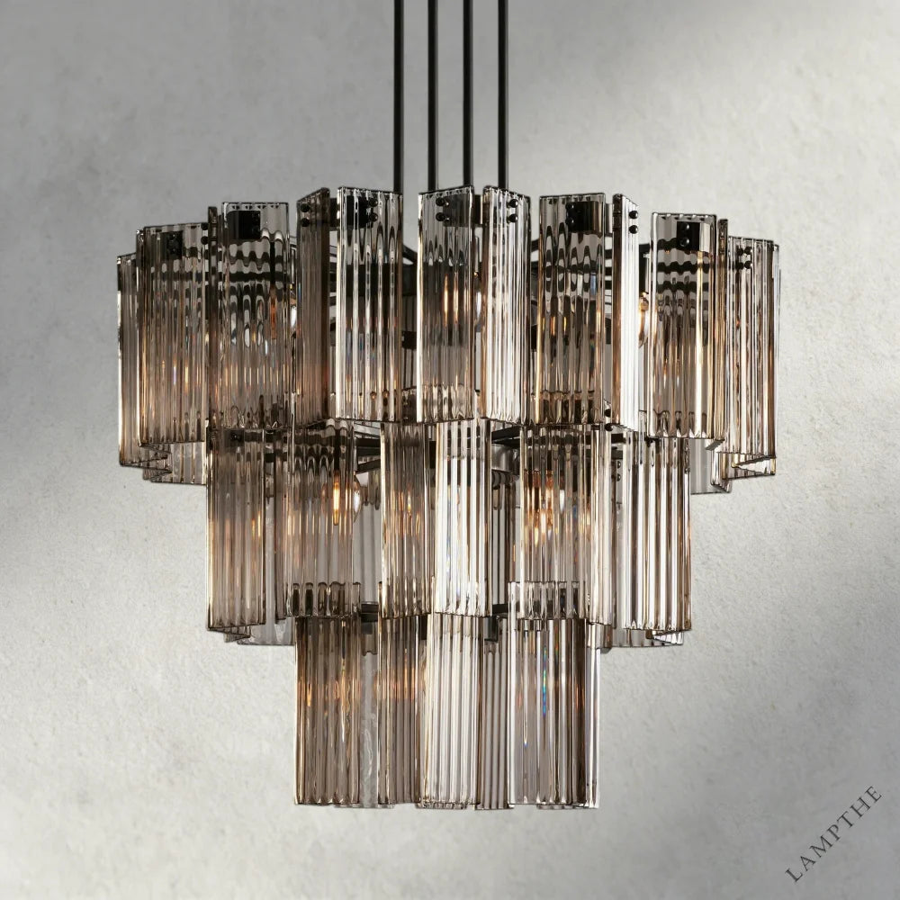 38" / Bronze / Smoke Delsie Round Chandelier 38", 48", 60"