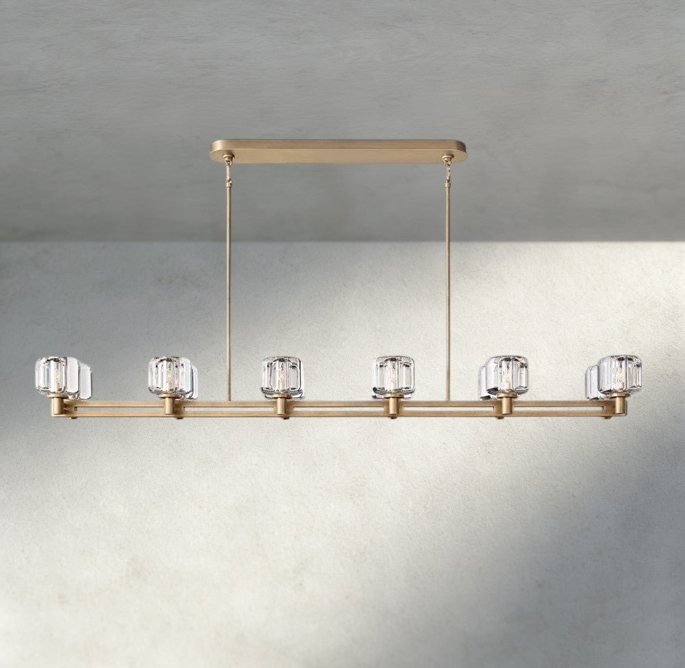 72" / Brass Demaret double Linear chandelier 54", 72"