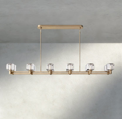 72" / Brass Demaret double Linear chandelier 54", 72"
