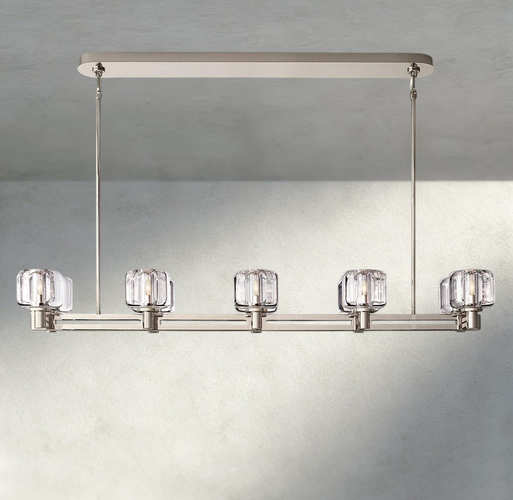 54" / Nickle Demaret double Linear chandelier 54", 72"