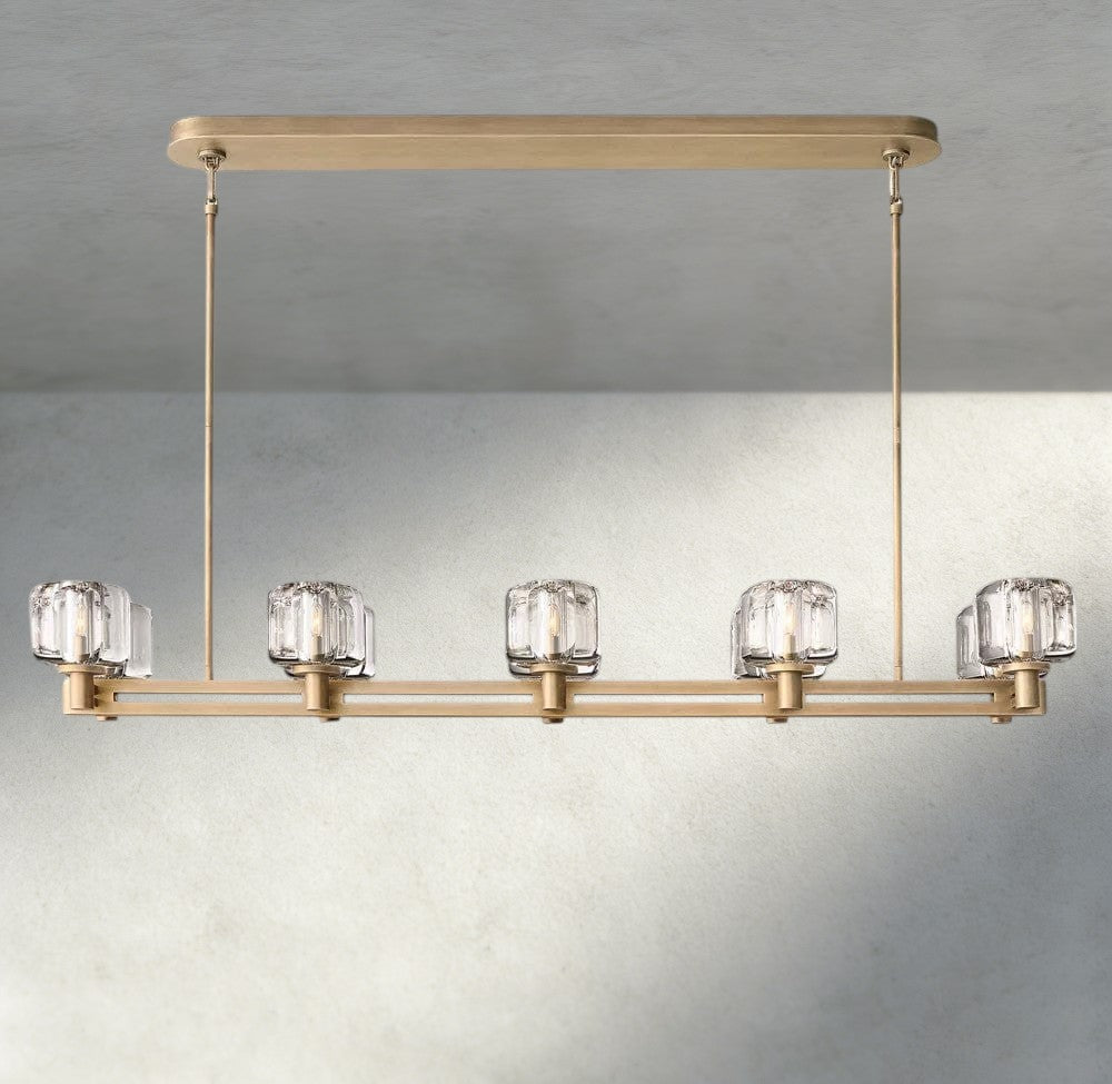 54" / Brass Demaret double Linear chandelier 54", 72"
