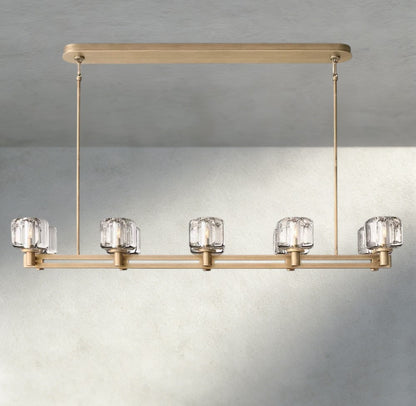 54" / Brass Demaret double Linear chandelier 54", 72"