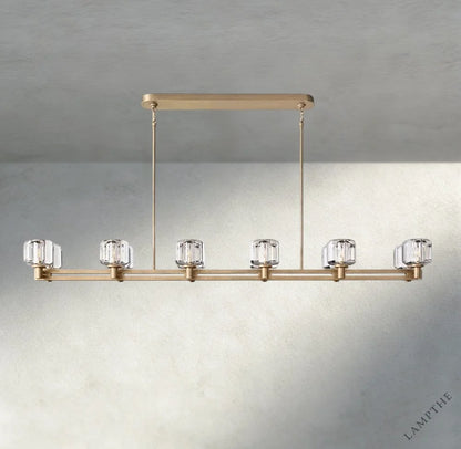 72" / Brass Demaret double Linear chandelier 54", 72"