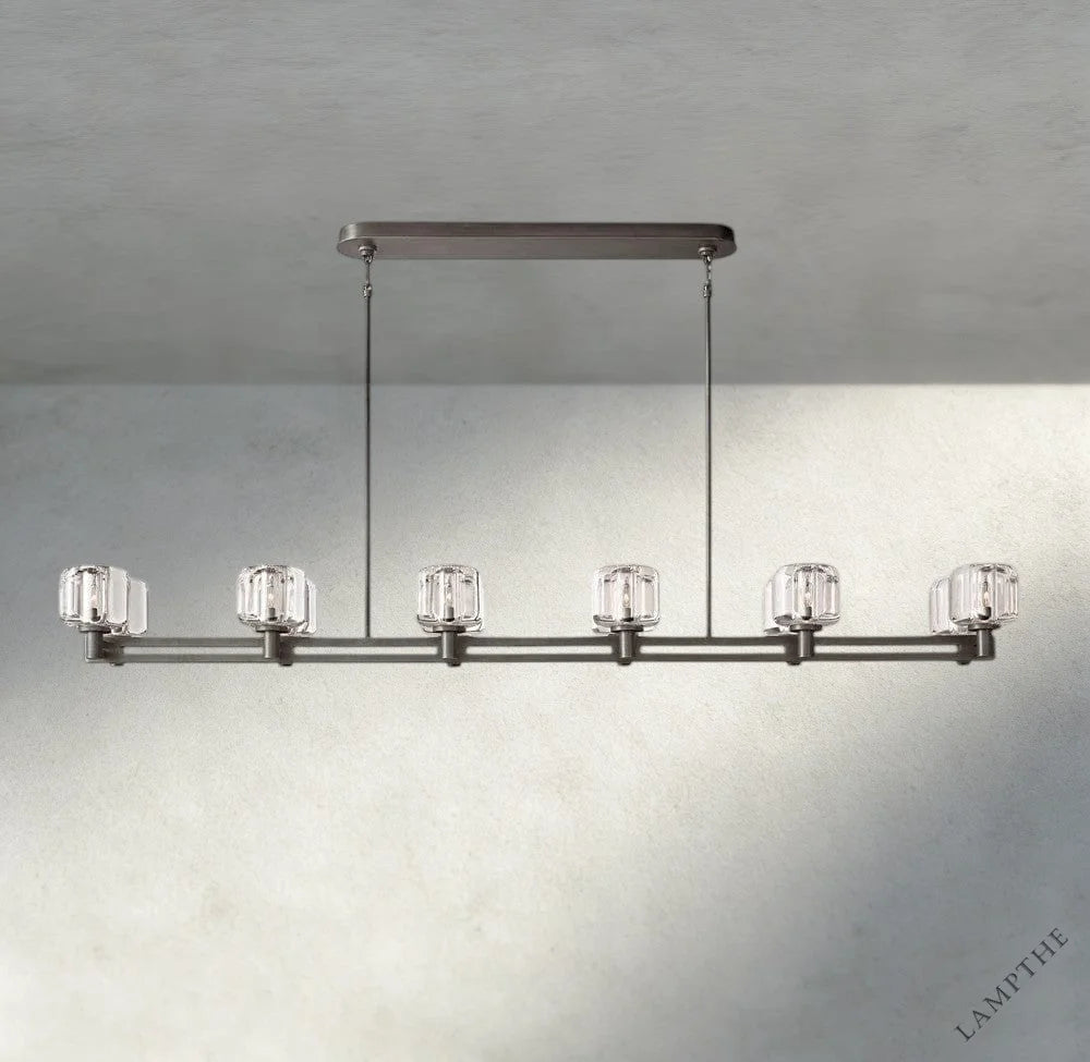 72" / Bronze Demaret double Linear chandelier 54", 72"
