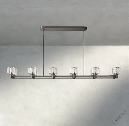 72" / Bronze Demaret double Linear chandelier 54", 72"