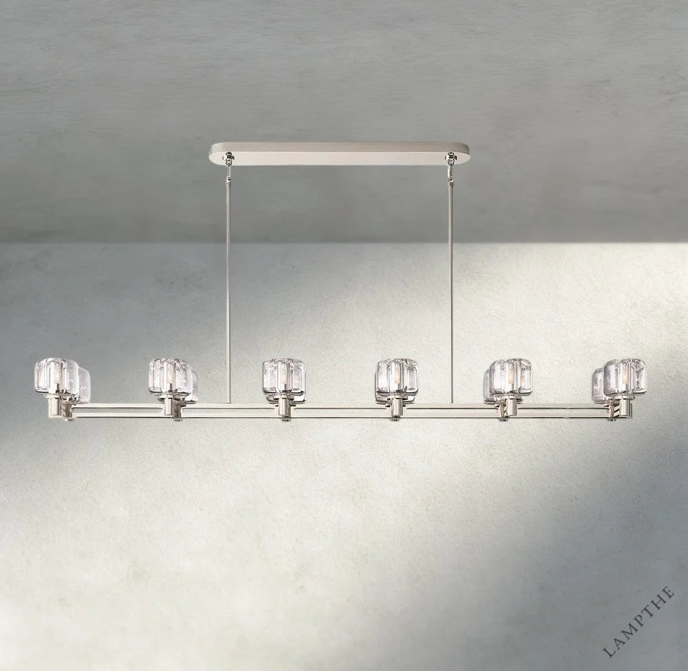 72" / Nickle Demaret double Linear chandelier 54", 72"