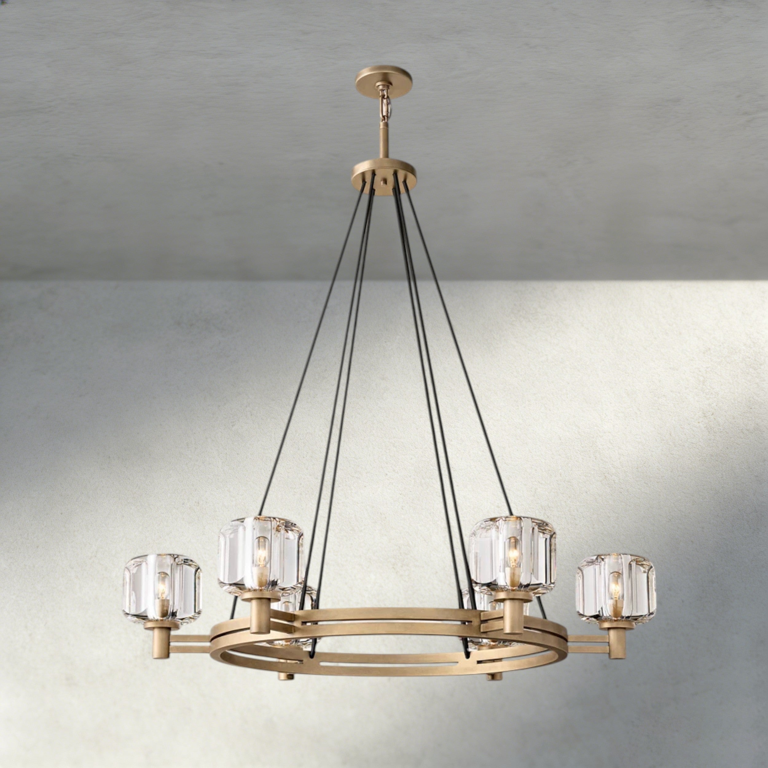 36" / Brass Demaret Round Chandelier 36", 48", 60"