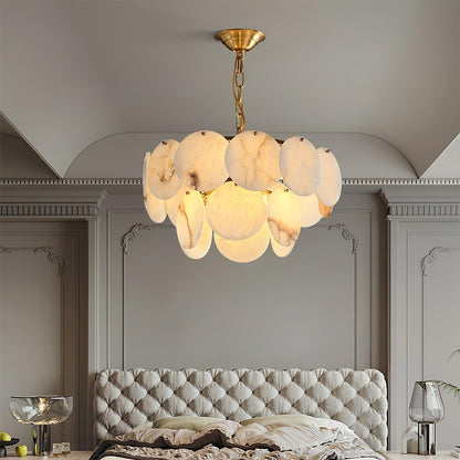 Alabaster Shell Brass Chandelier with 2/3/4/5/6 layer