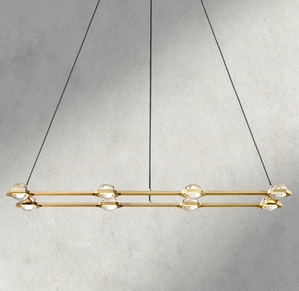 54" / Brass Éclatant Rectangular Chandelier 54", 72"