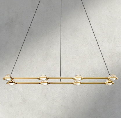 54" / Brass Éclatant Rectangular Chandelier 54", 72"