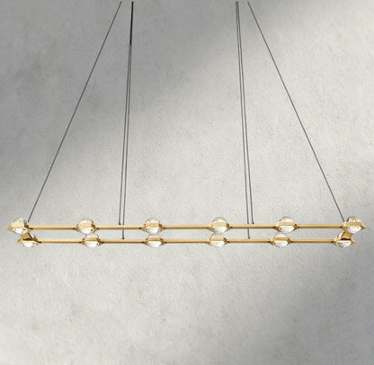 72" / Brass Éclatant Rectangular Chandelier 54", 72"