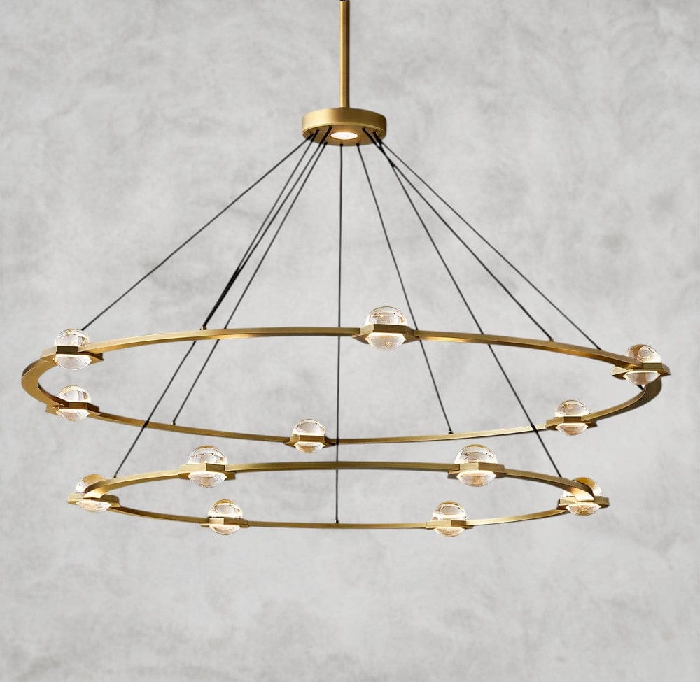Two-Tied 60" / Brass Éclatant Round Chandelier 36", 48", 60", Two-Tied 60"