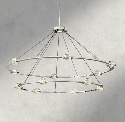 Two-Tied 60" / Nickle Éclatant Round Chandelier 36", 48", 60", Two-Tied 60"