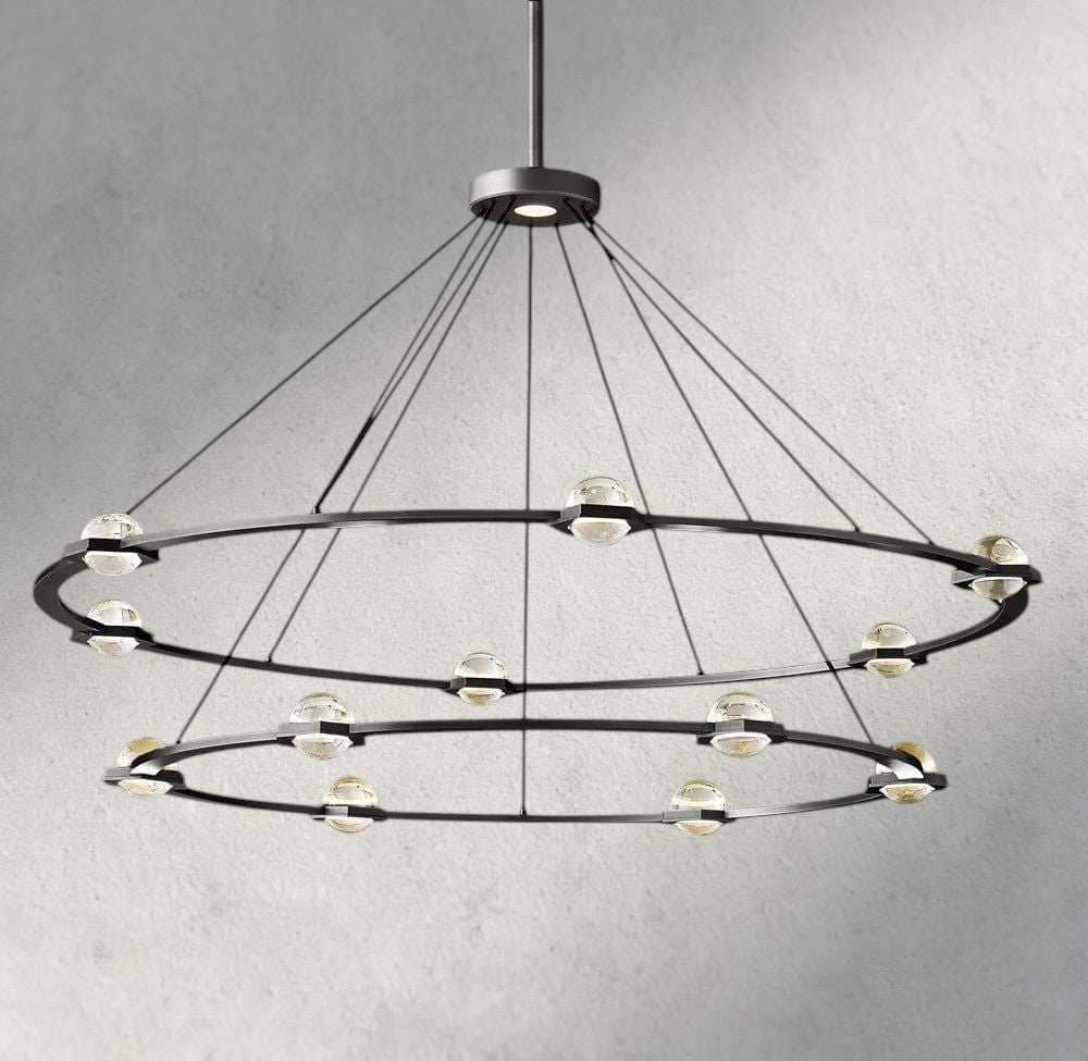 Two-Tied 60" / Bronze Éclatant Round Chandelier 36", 48", 60", Two-Tied 60"