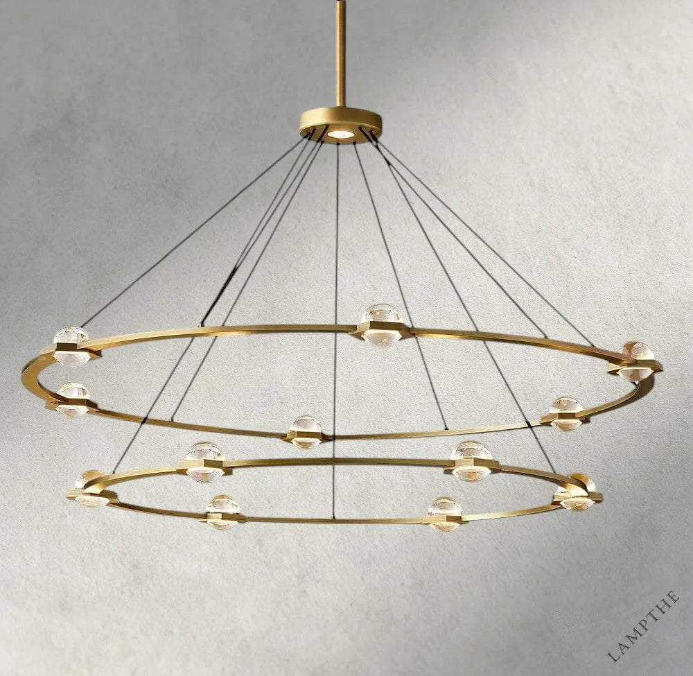 Two-Tied 60" / Brass Éclatant Round Chandelier 36", 48", 60", Two-Tied 60"
